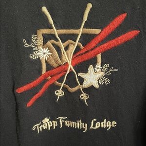 Alp N Rock Black Long Sleeve Tee with Red and Gold Embroidery